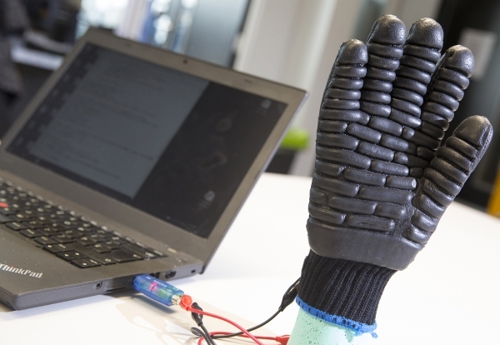Sensor glove prototype from Nottingham Trent university