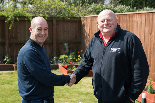 Paul meets RIFT Tax Refunds Customer Mark Hinds at home