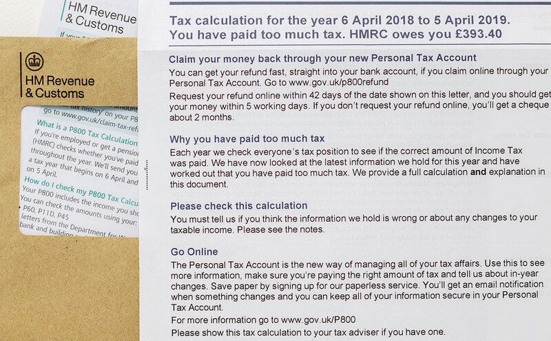 Claim Tax Rebate P800